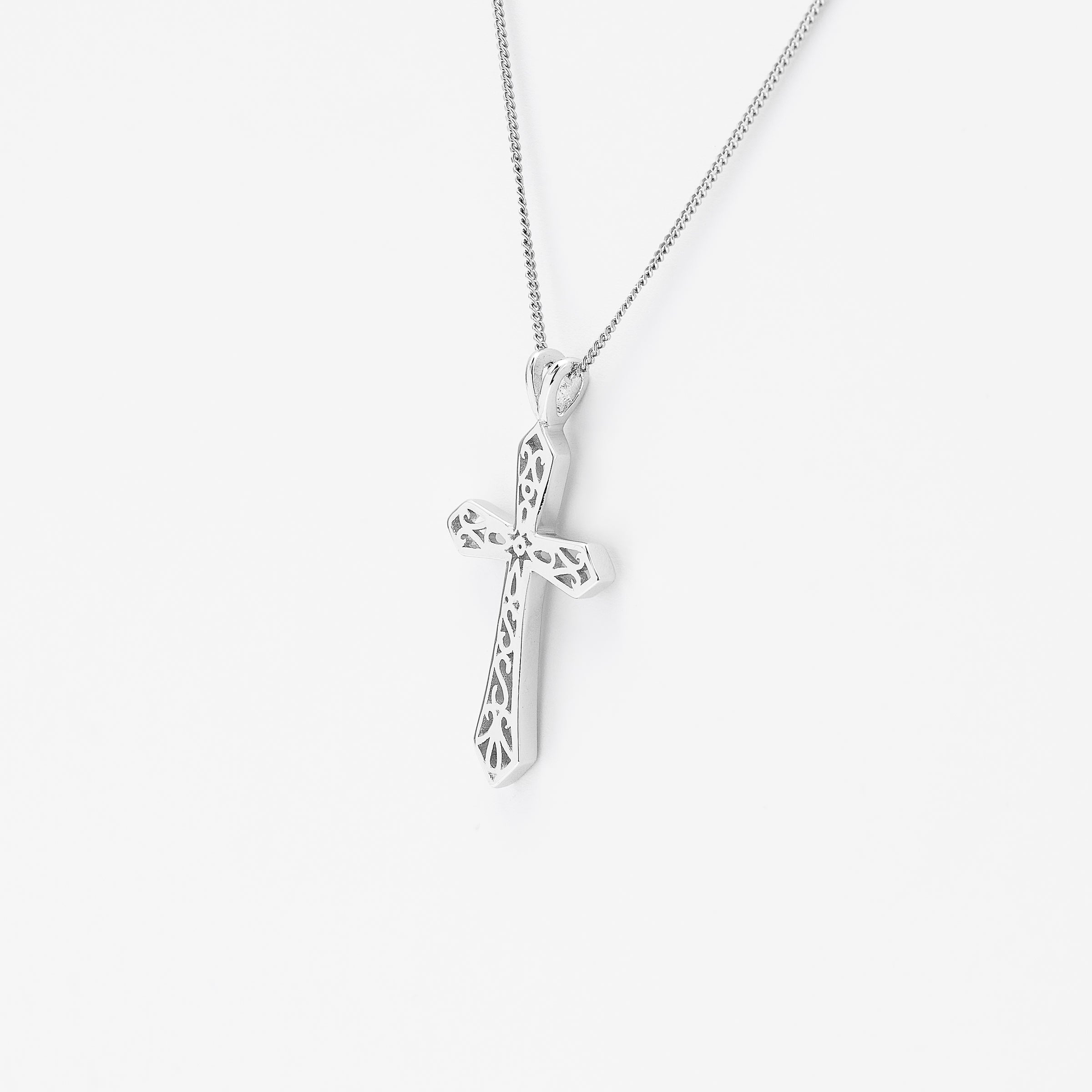 Sterling Silver Fret Work Cross Pendant