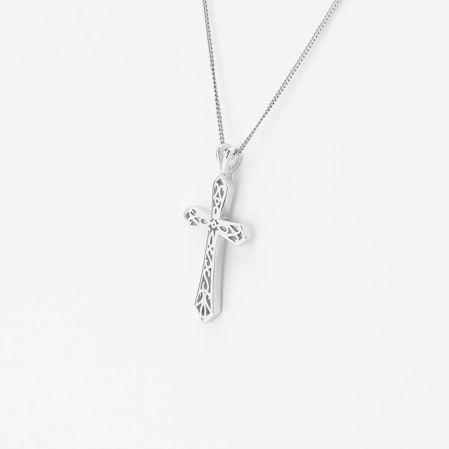 Sterling Silver Fret Work Cross Pendant