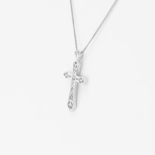 Sterling Silver Fret Work Cross Pendant