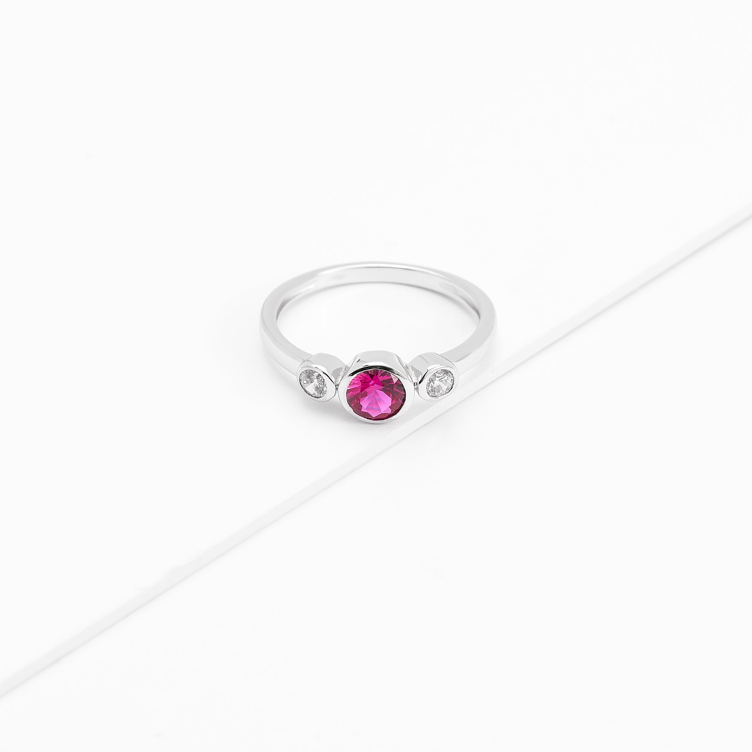 Sterling Silver Zirconia Bezel July Birthstone Ring Simon Curwood Sterling silver zirconia bezel july birthstone ring simon curwood