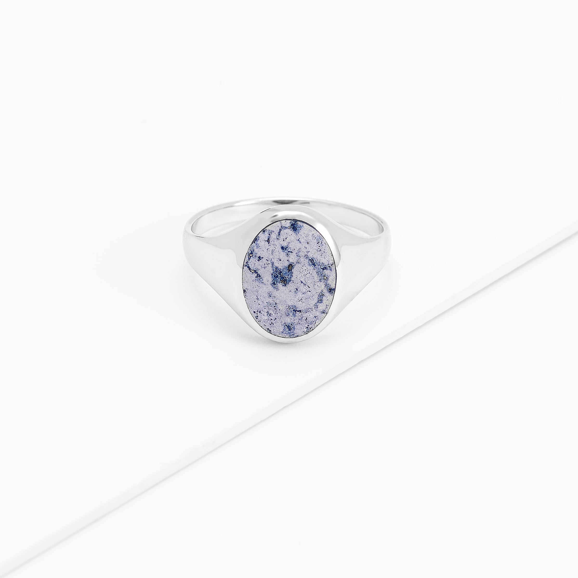 Sterling Silver Oval Lapis Signet Ring