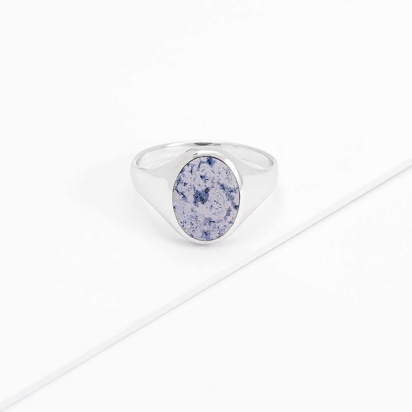 Sterling Silver Oval Lapis Signet Ring