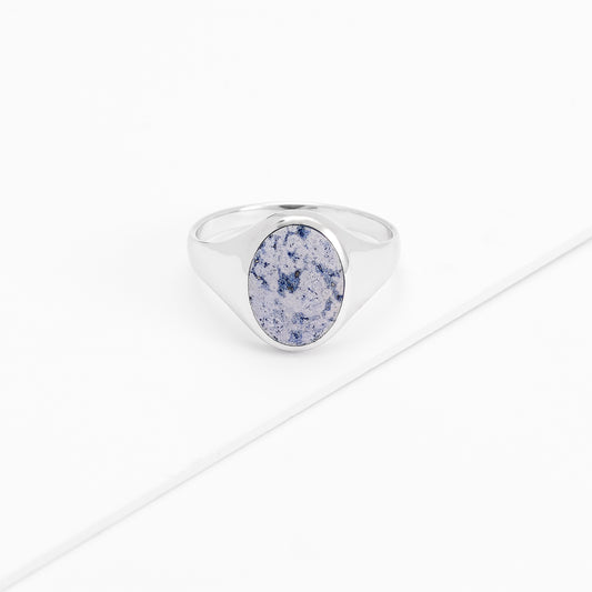 Sterling Silver Oval Lapis Signet Ring