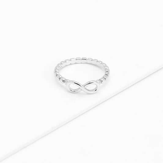 Sterling Silver Infinity Beaded Ring