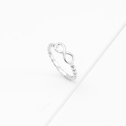 Sterling Silver Infinity Beaded Ring