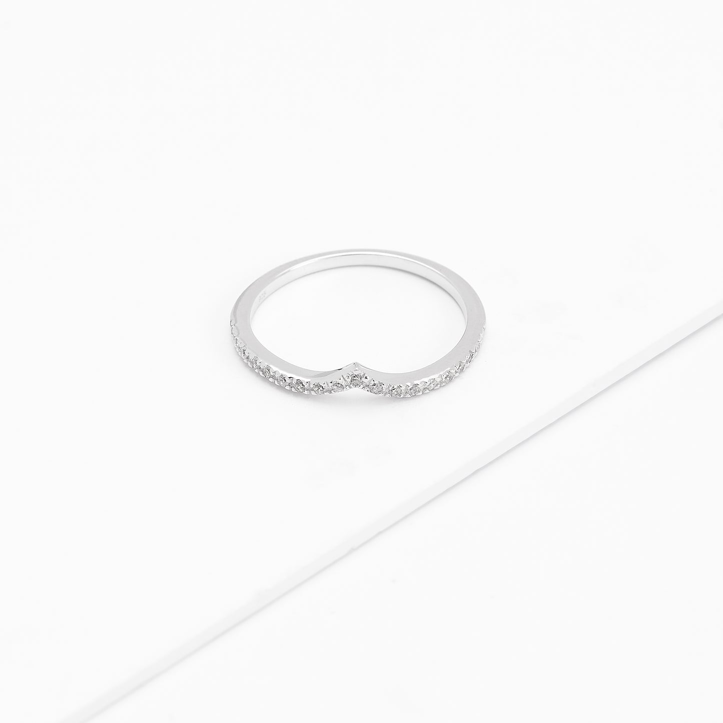 Sterling Silver Zirconia V Tiara Ring