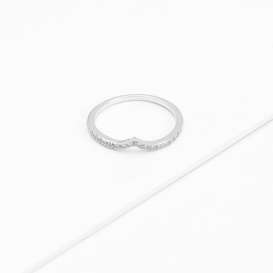 Sterling Silver Zirconia V Tiara Ring