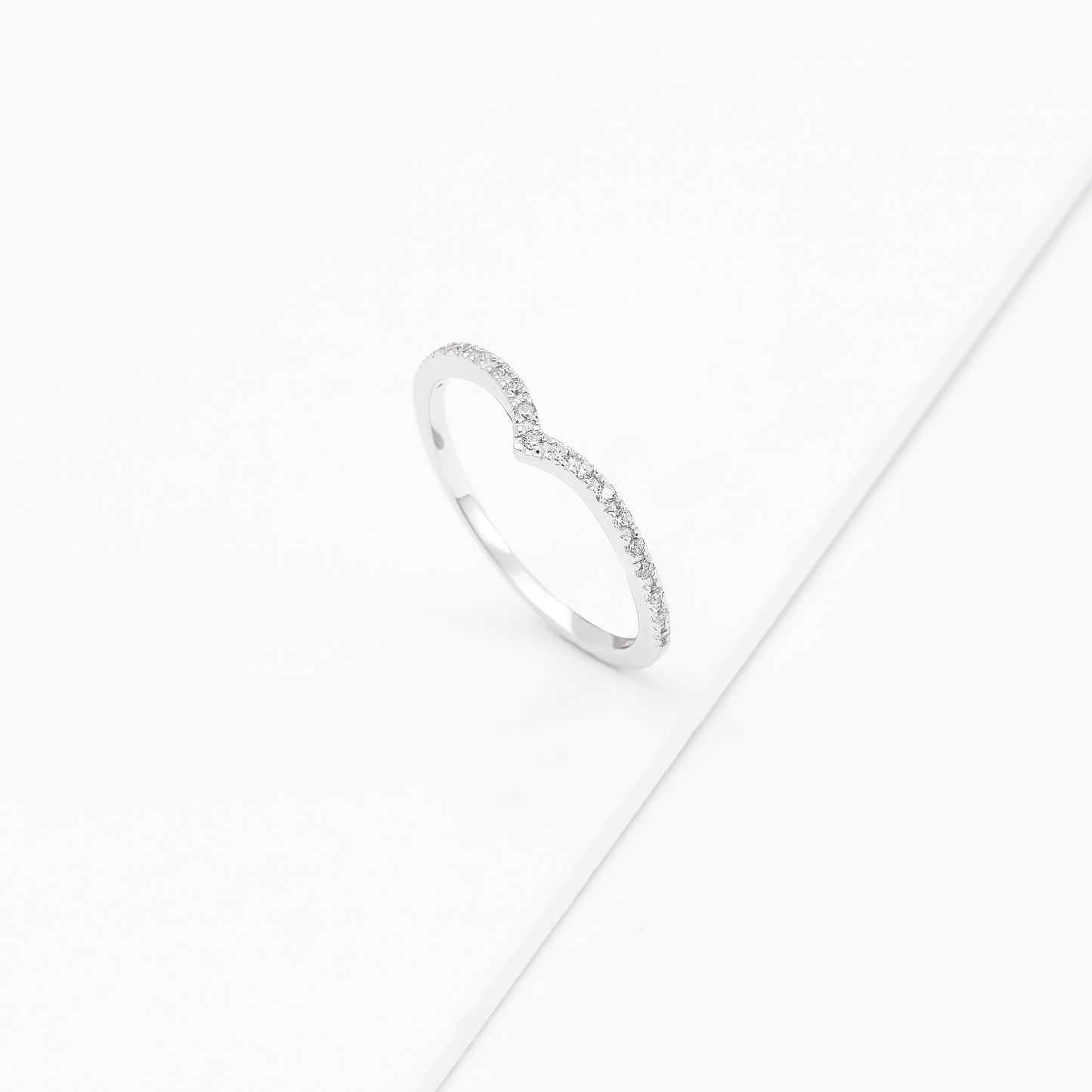 Sterling Silver Zirconia V Tiara Ring