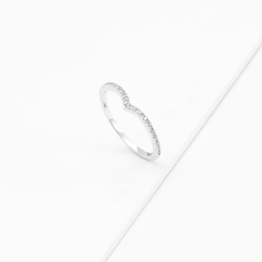 Sterling Silver Zirconia V Tiara Ring