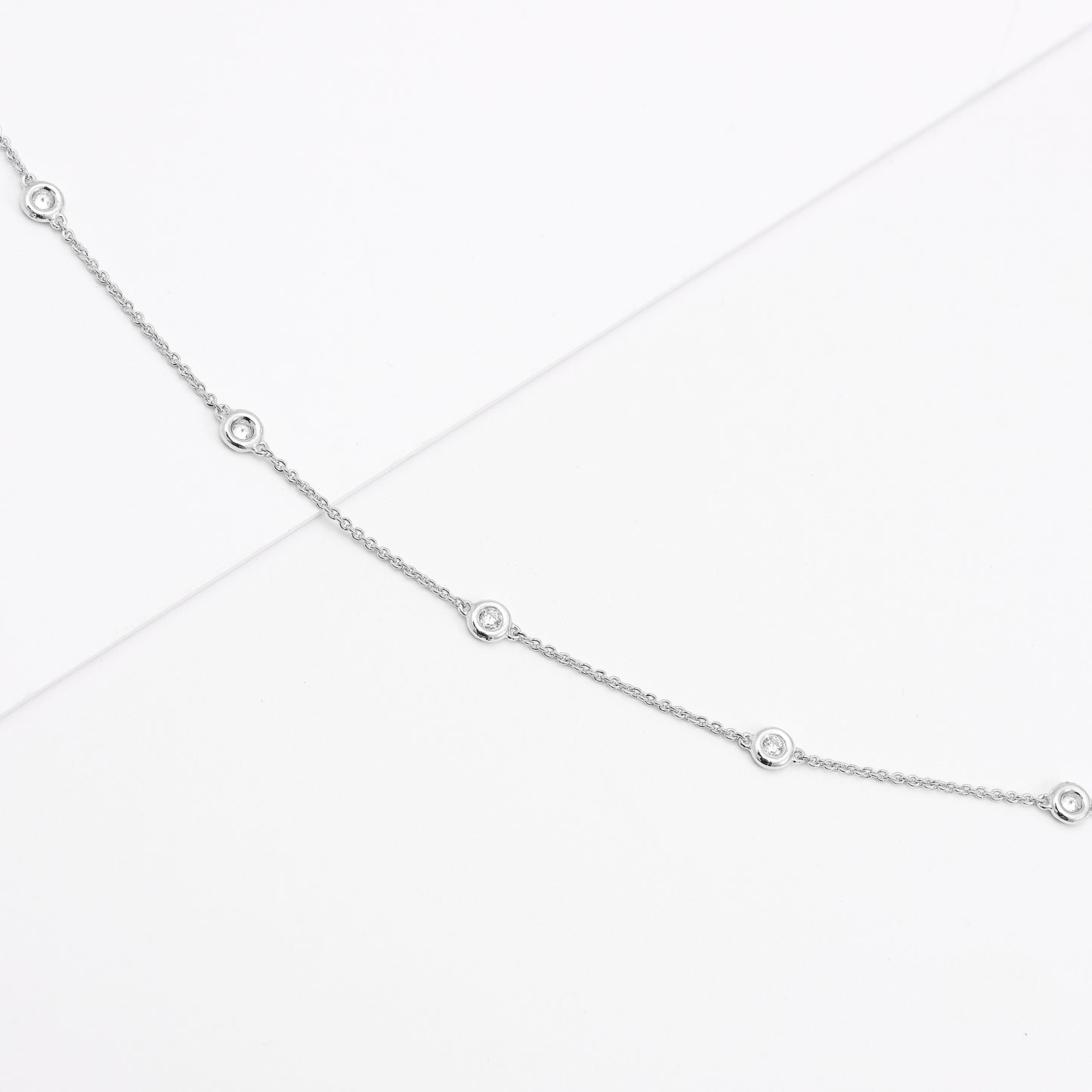 Sterling Silver Zirconia Bezel Station Bracelet