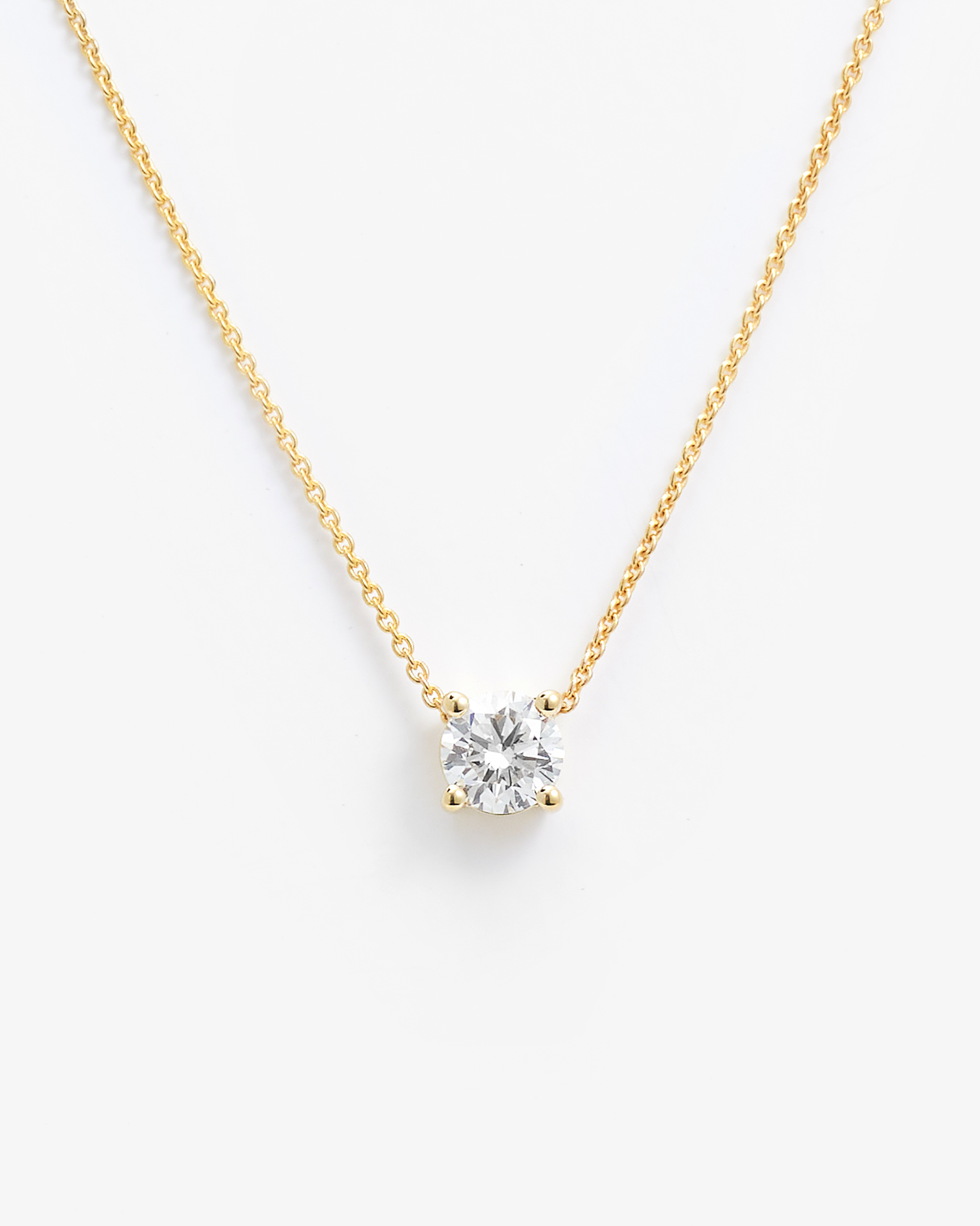 9K Yellow Gold Round Brilliant Lab Diamond Solitaire Slider Pendant 0.50ct