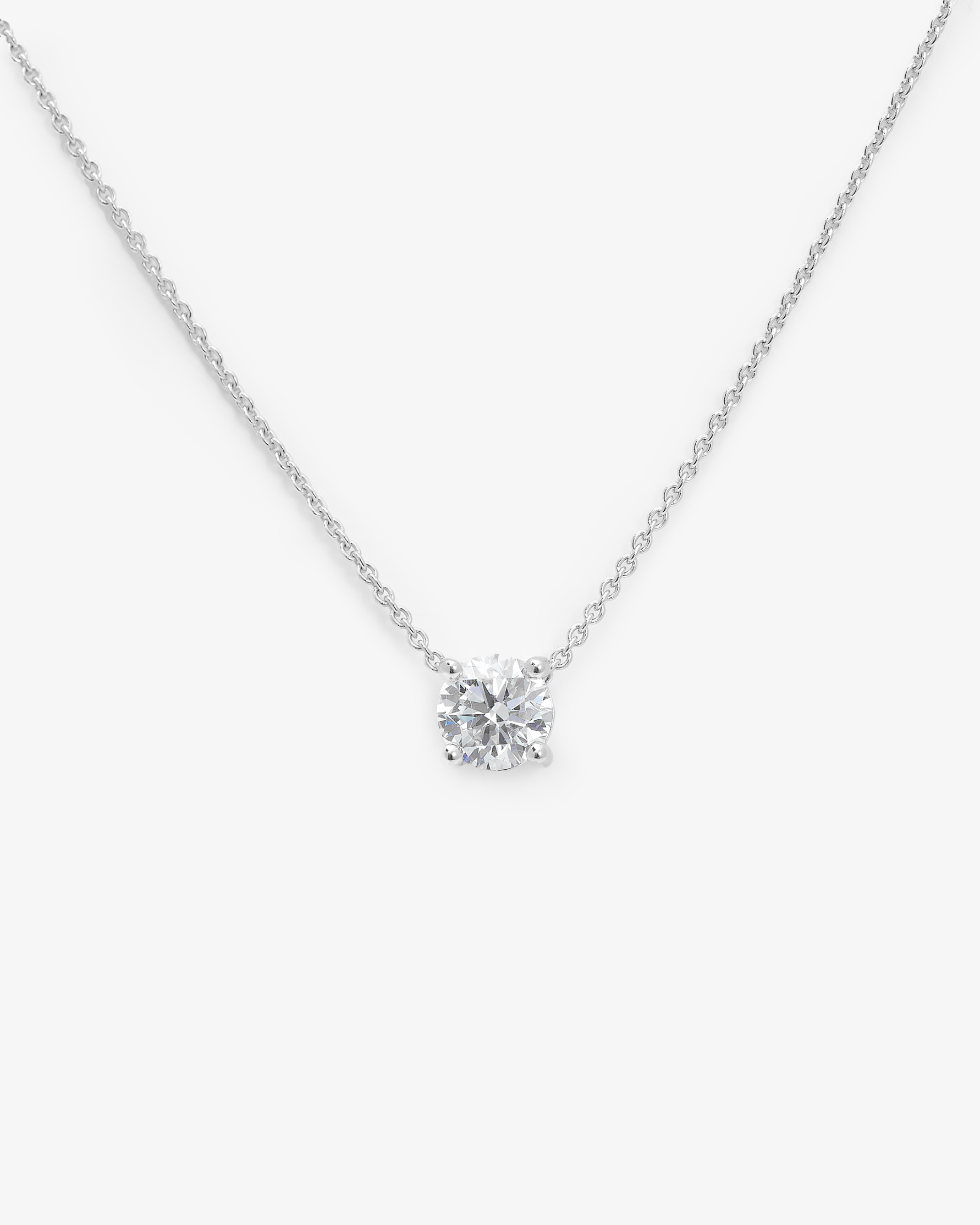 9K White Gold Round Brilliant Lab Diamond Solitaire Slider Pendant 0.50ct