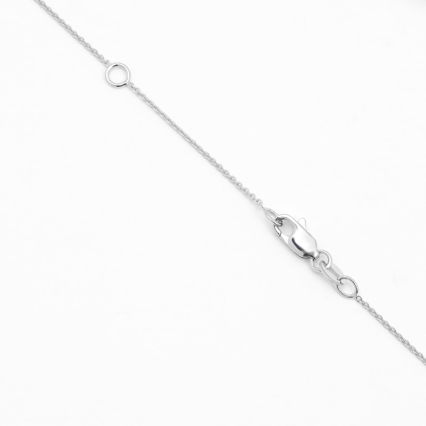 9K White Gold Round Brilliant Lab Diamond Solitaire Slider Pendant 0.50ct