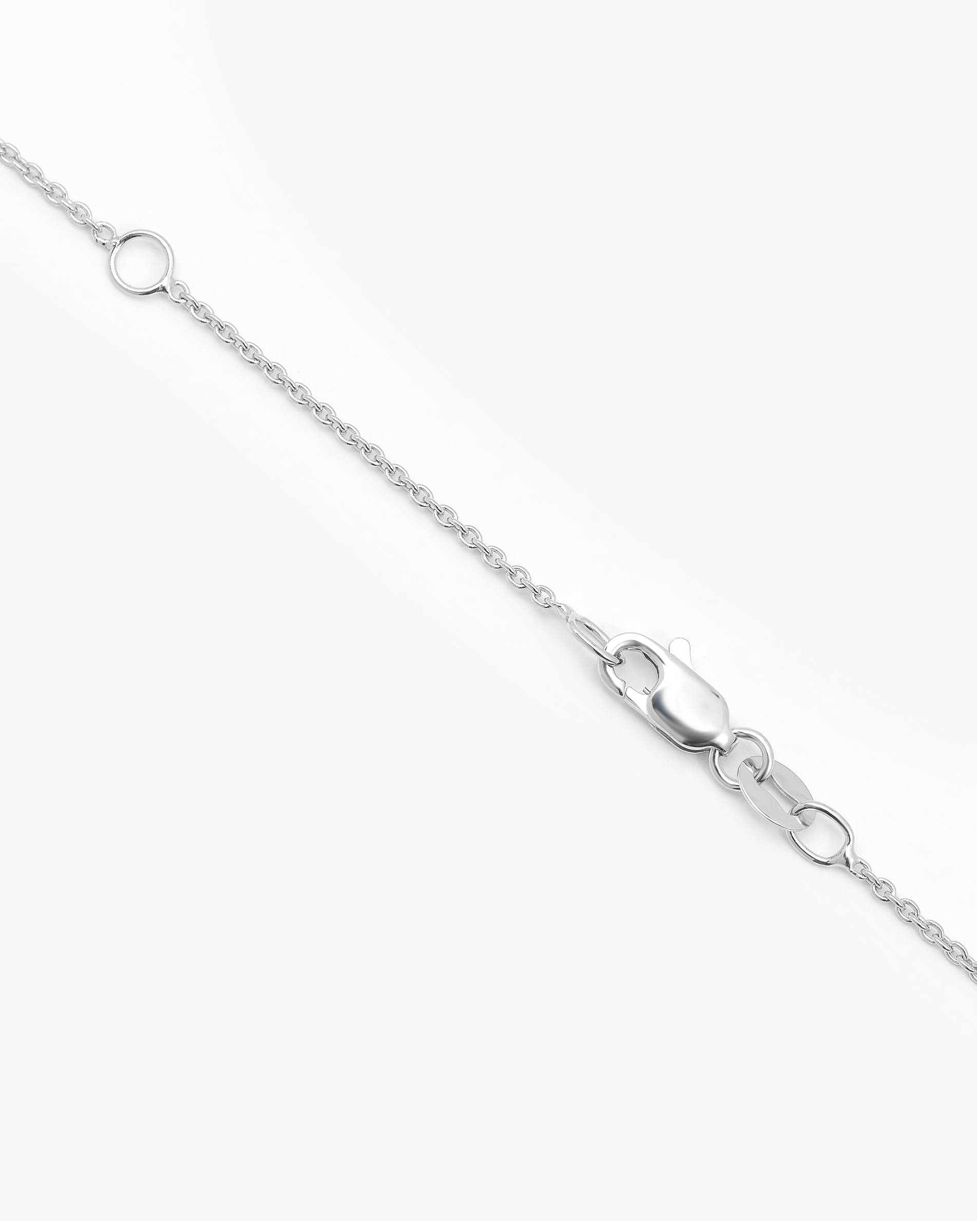18K White Gold Round Brilliant Lab Diamond Solitaire Slider Pendant 1.0ct