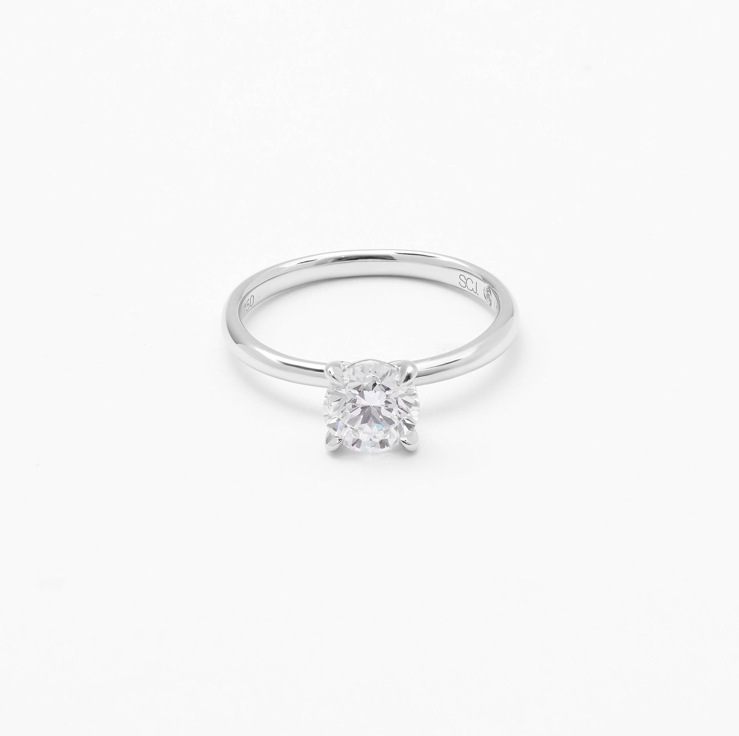 18K White Gold 1.0ct Round Brilliant Lab Diamond G VS IGI Solitaire Engagement Ring