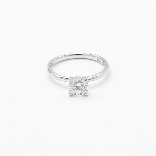 18w 1.0ct RB lab grown diamond G VS IGI solitaire engagement ring size O