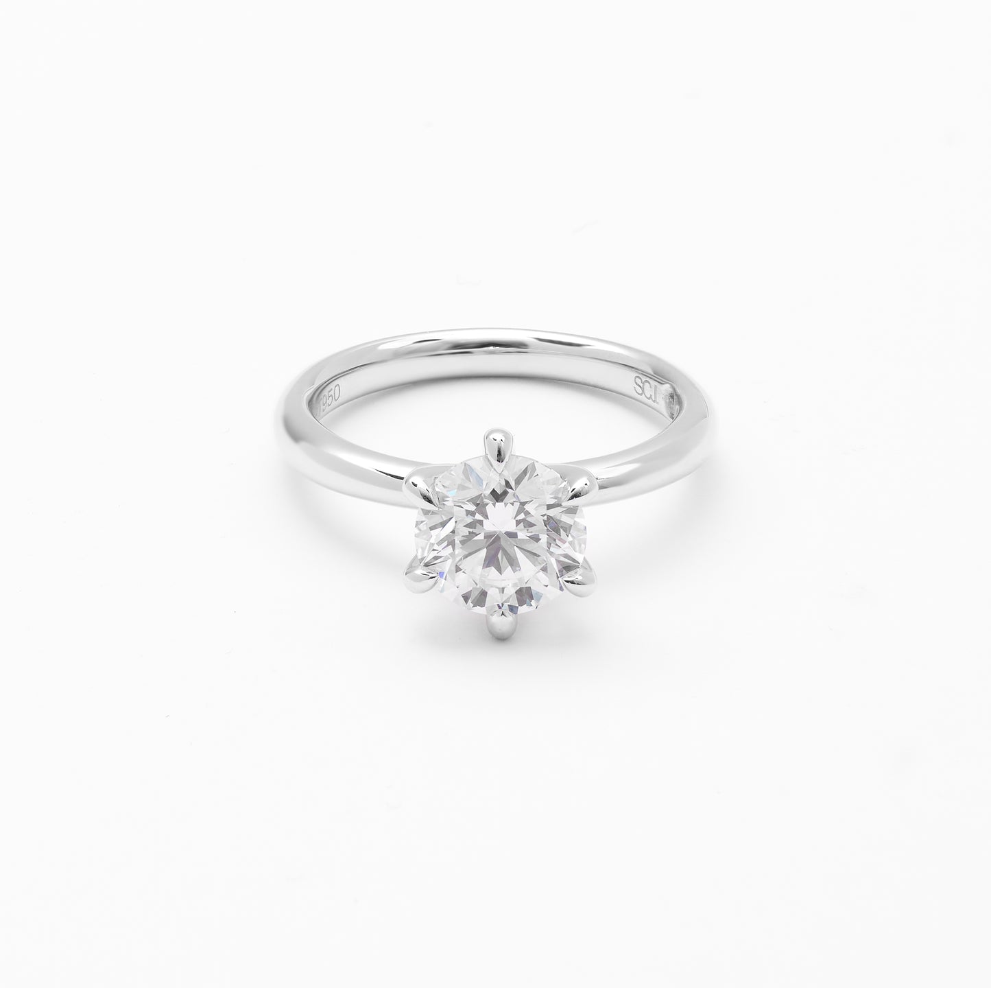 Platinum Round Brilliant Lab Diamond Solitaire Engagement Ring 2.0ct