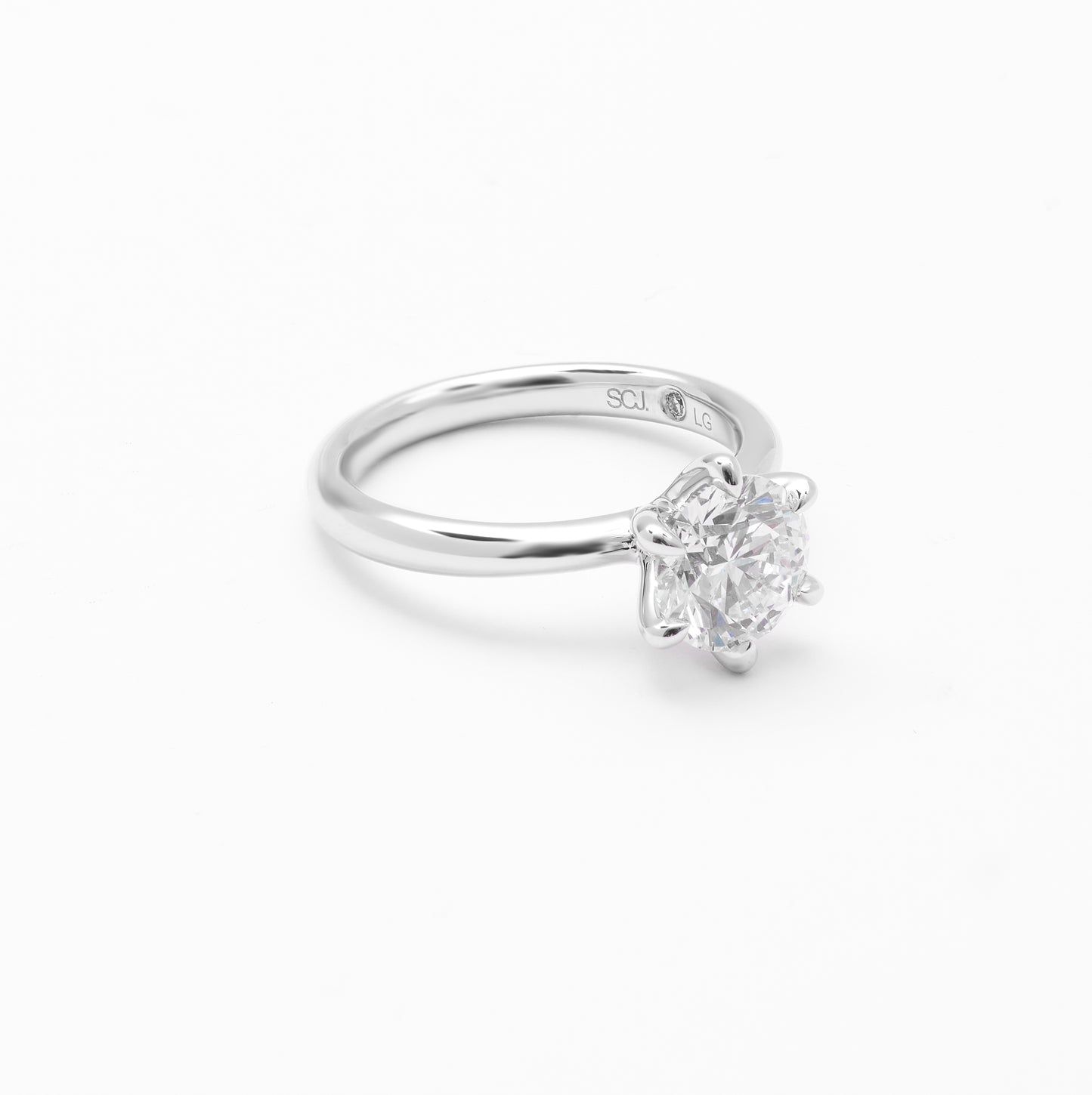 Platinum Round Brilliant Lab Diamond Solitaire Engagement Ring 2.0ct