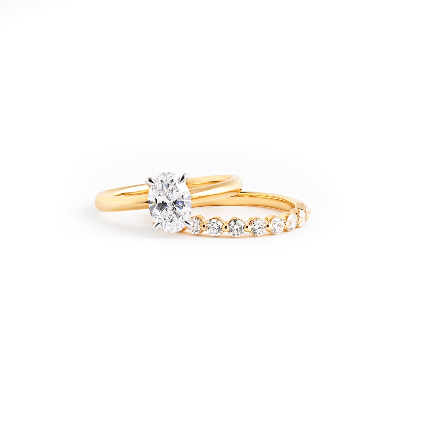 18K Yellow Gold 0.27tdw Round Brilliant Diamond Floating Wedding Ring
