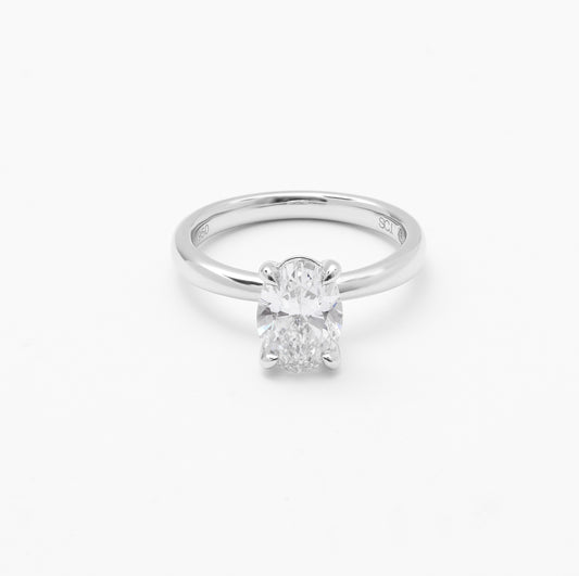 Platinum Oval Lab Diamond Solitaire Engagement Ring 2.0ct