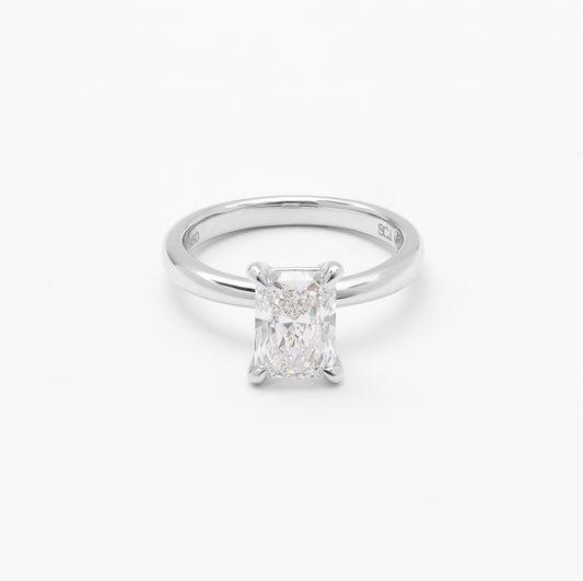 Platinum Radiant Lab Diamond Solitaire Engagement Ring 2.0ct