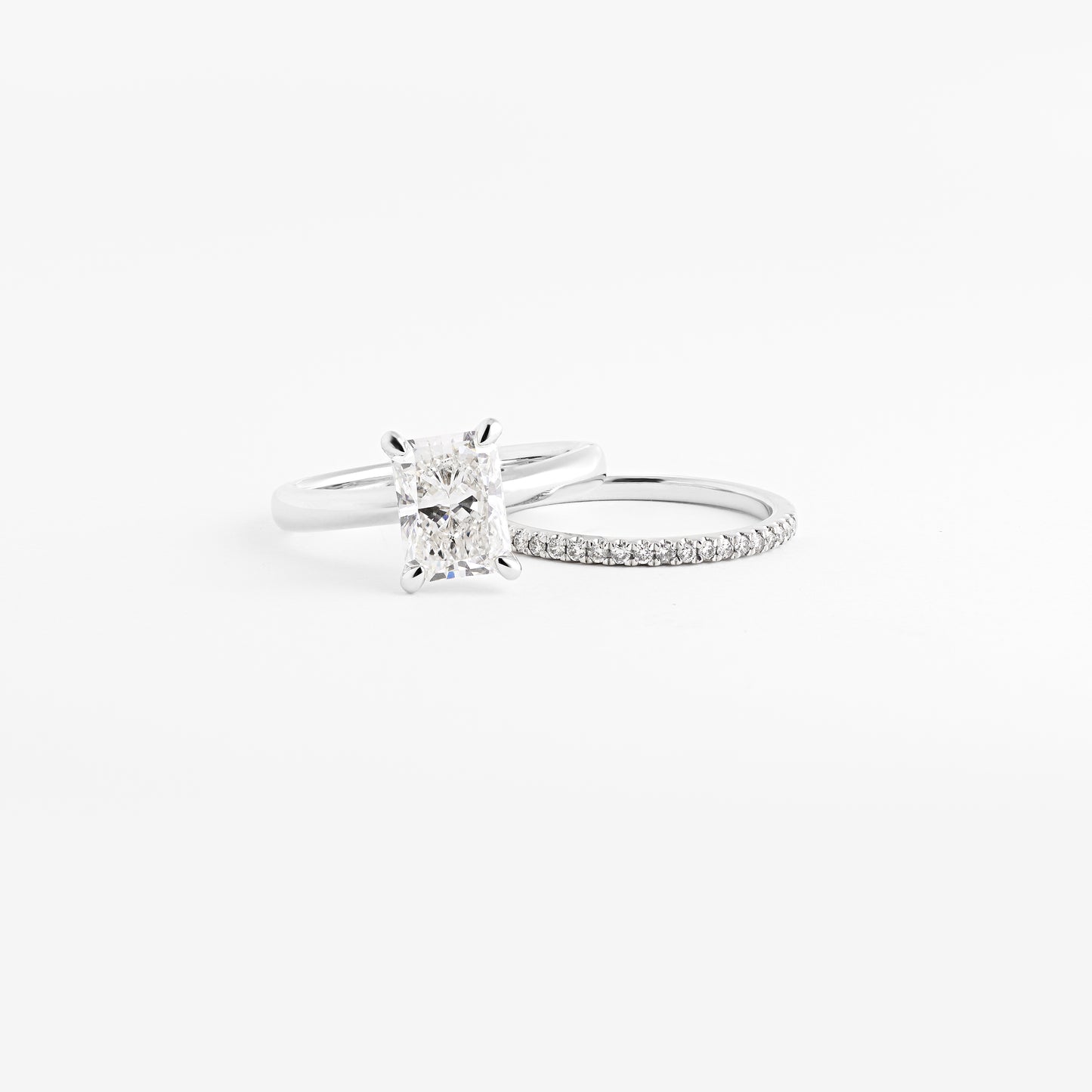 18K White Gold 0.5tdw Princess Cut Diamond Channel Wedding/Eternity Ring 3.5mm