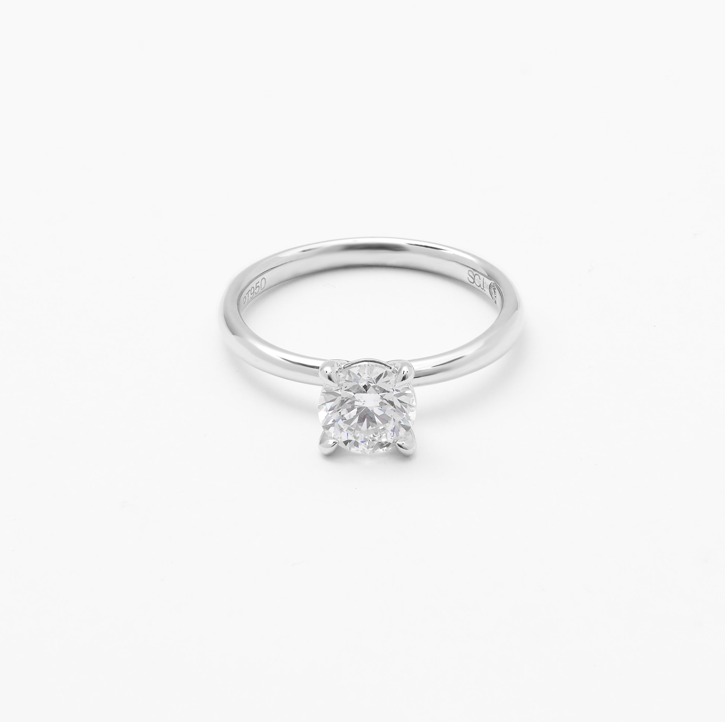 Platinum Round Brilliant Diamond Solitaire GIA Engagement Ring 1ct