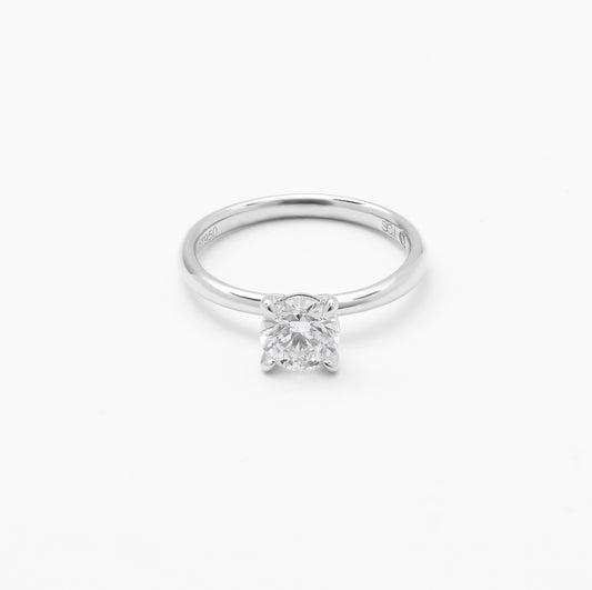Platinum Round Brilliant Diamond Solitaire GIA Engagement Ring 1ct