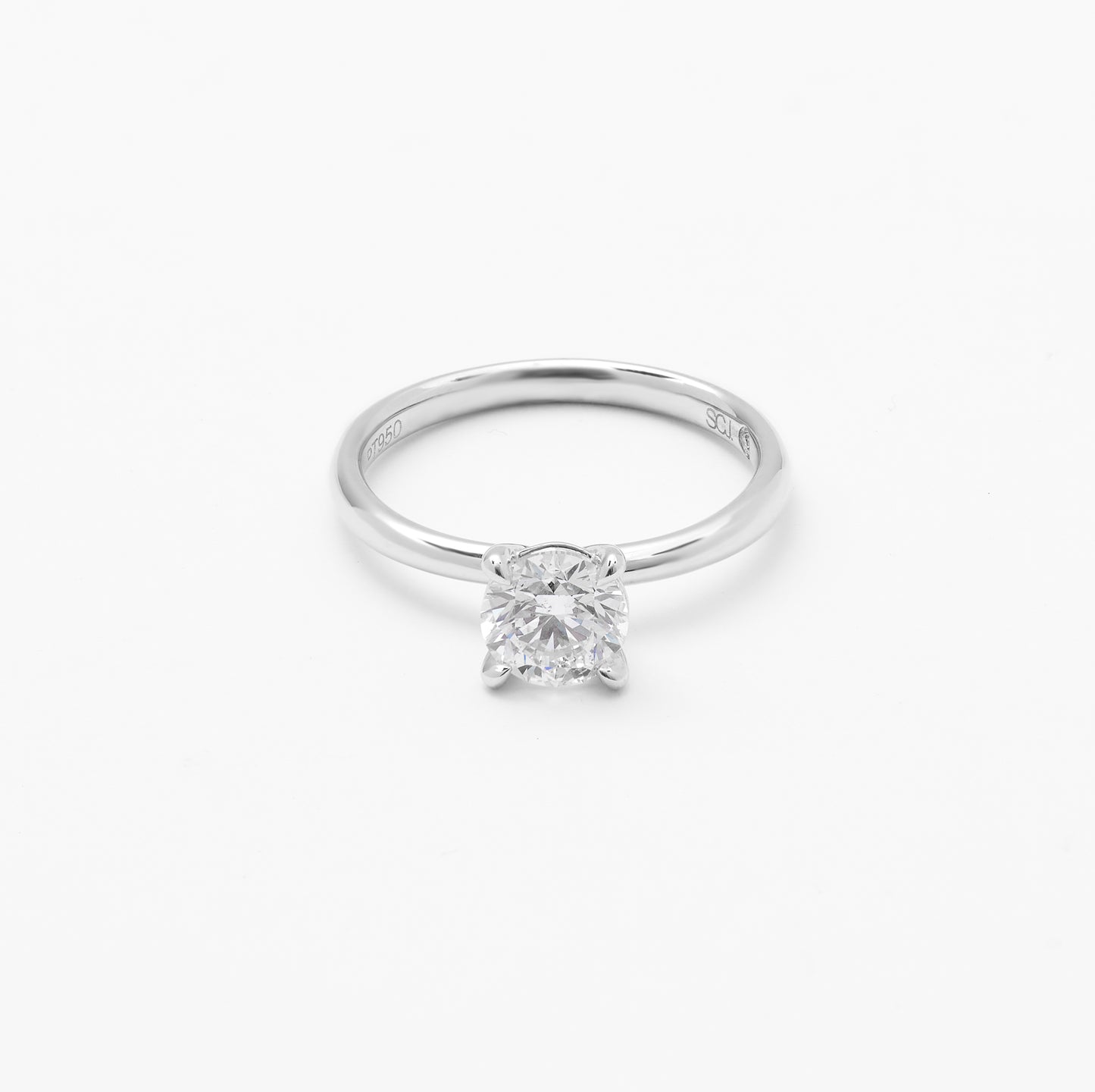 Platinum Round Brilliant Diamond Solitaire GIA Engagement Ring 1ct