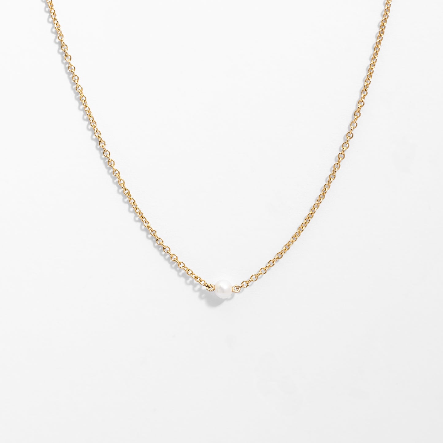 9K Yellow Gold Petite Freshwater Pearl Choker Chain