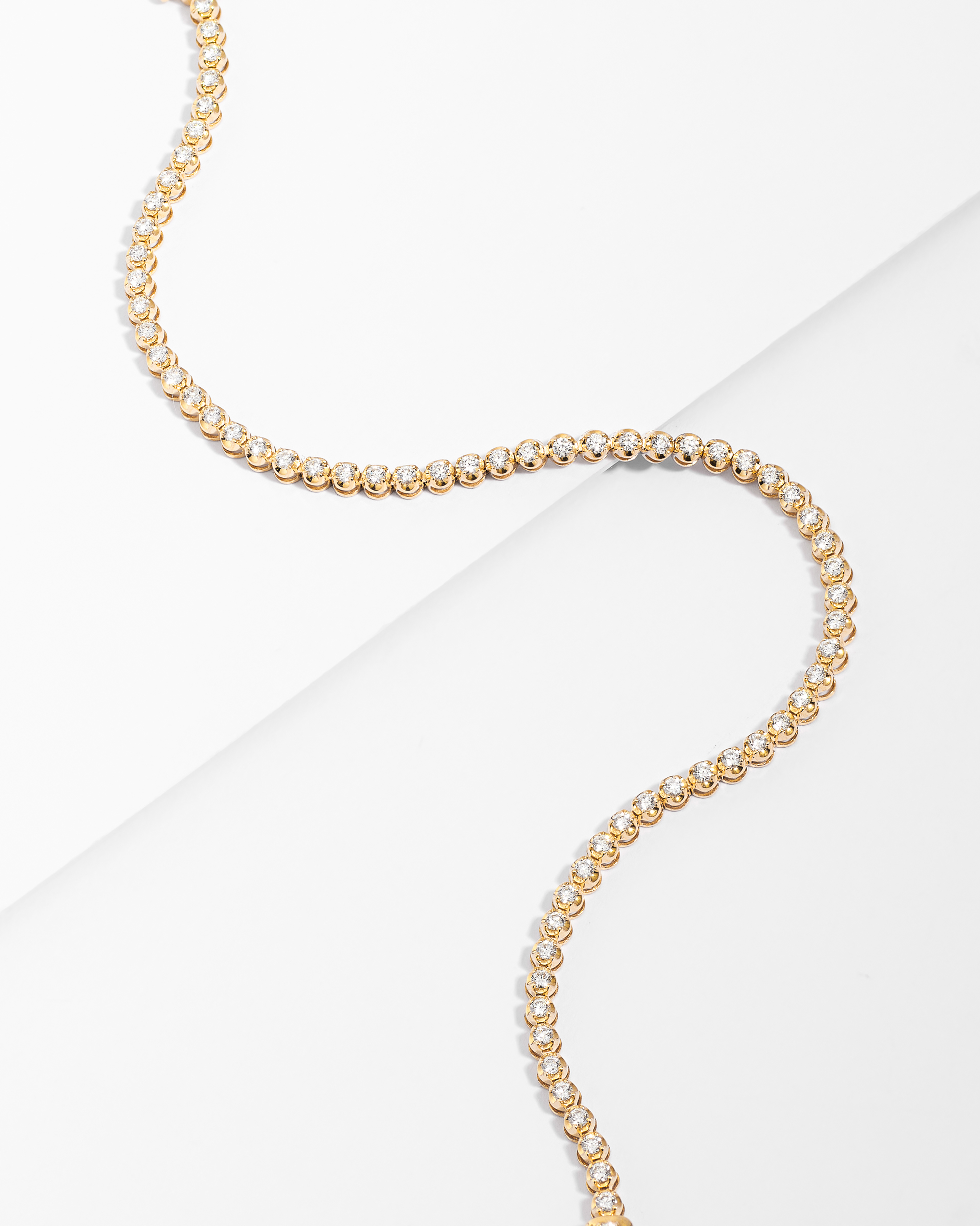 9K Yellow Gold Round Brilliant Lab Diamond Fine Tennis Bracelet 1.0tdw
