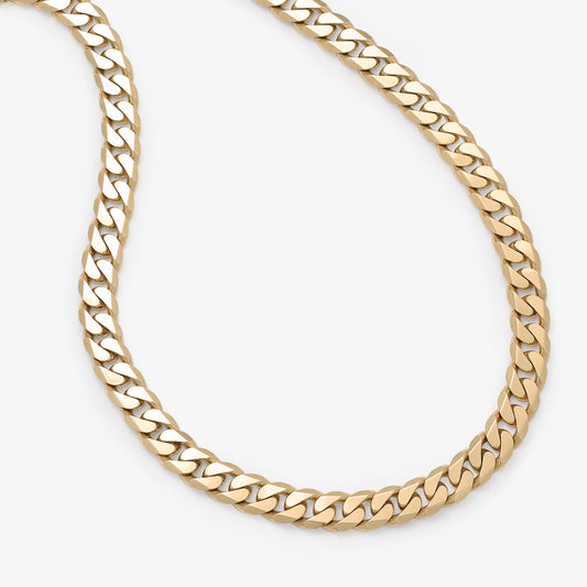 9K Yellow Gold 7mm Solid Curb Link Chain 55cm