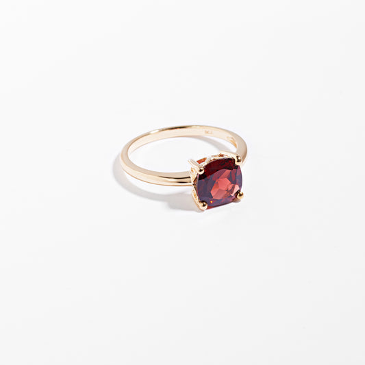 9K Yellow Gold Garnet January Birthstone Ring