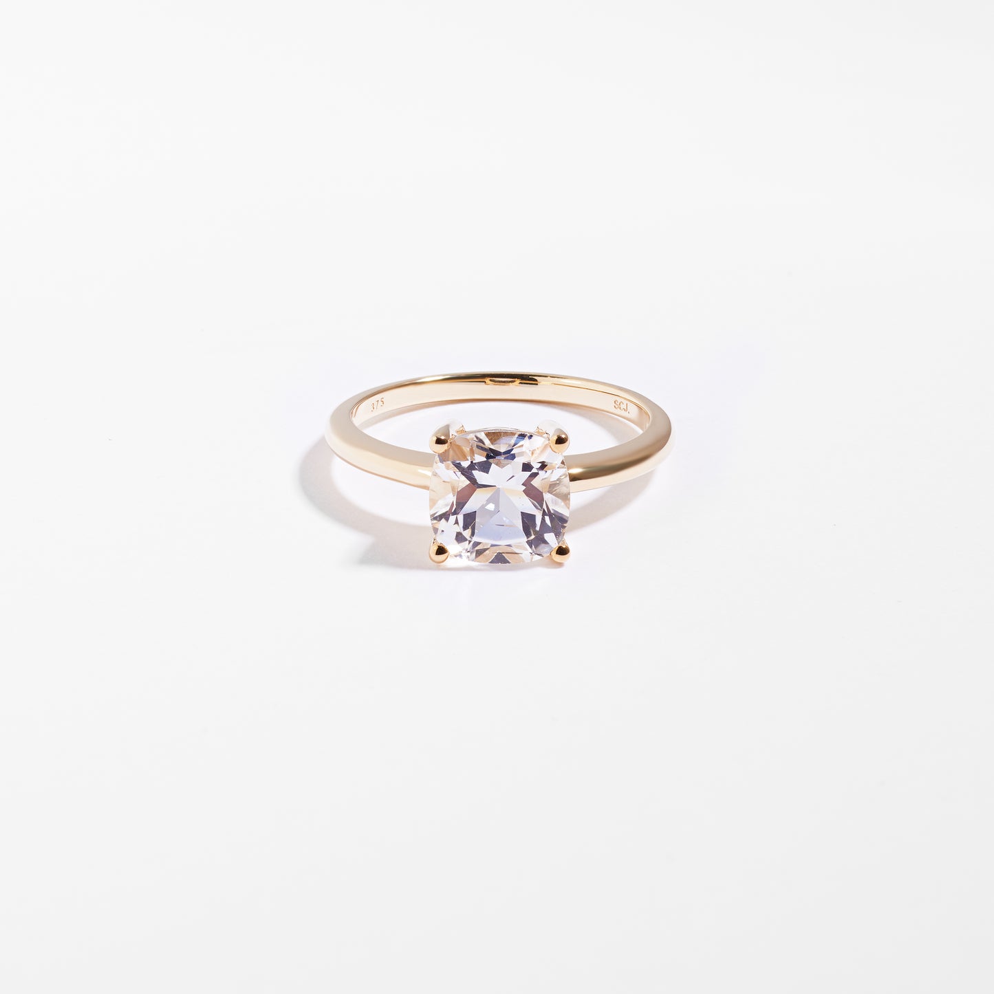 9K Yellow Gold White Topaz April Birthstone Ring