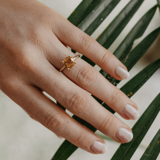 9K Yellow Gold Citrine November Birthstone Ring