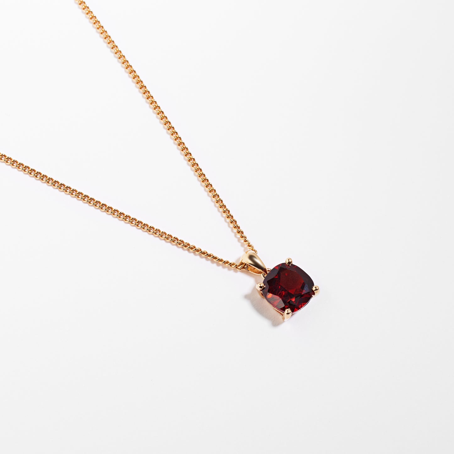 9K Yellow Gold Garnet January Birthstone Pendant