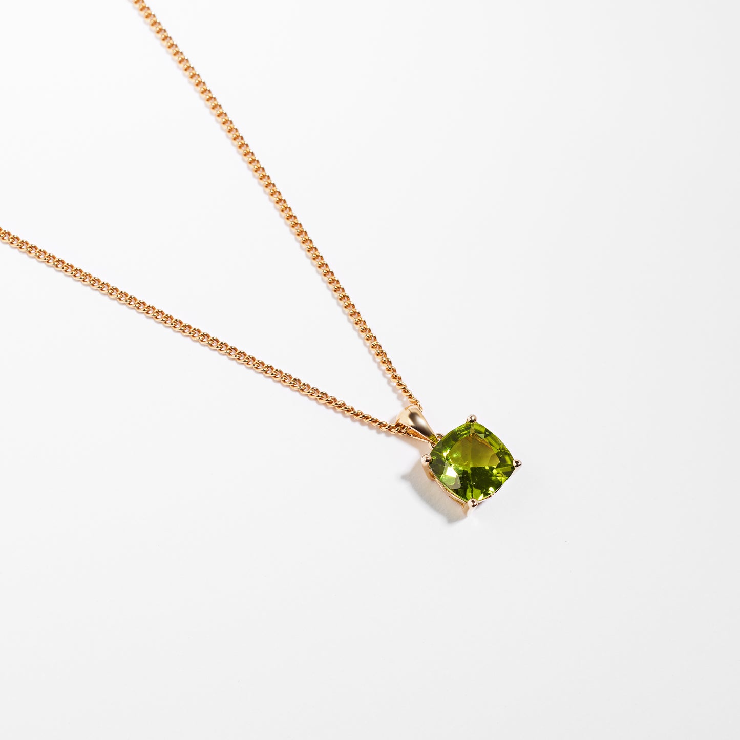 9K Yellow Gold Peridot August Birthstone Pendant