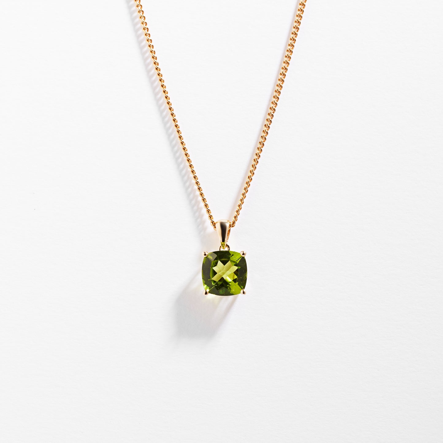 9K Yellow Gold Peridot August Birthstone Pendant