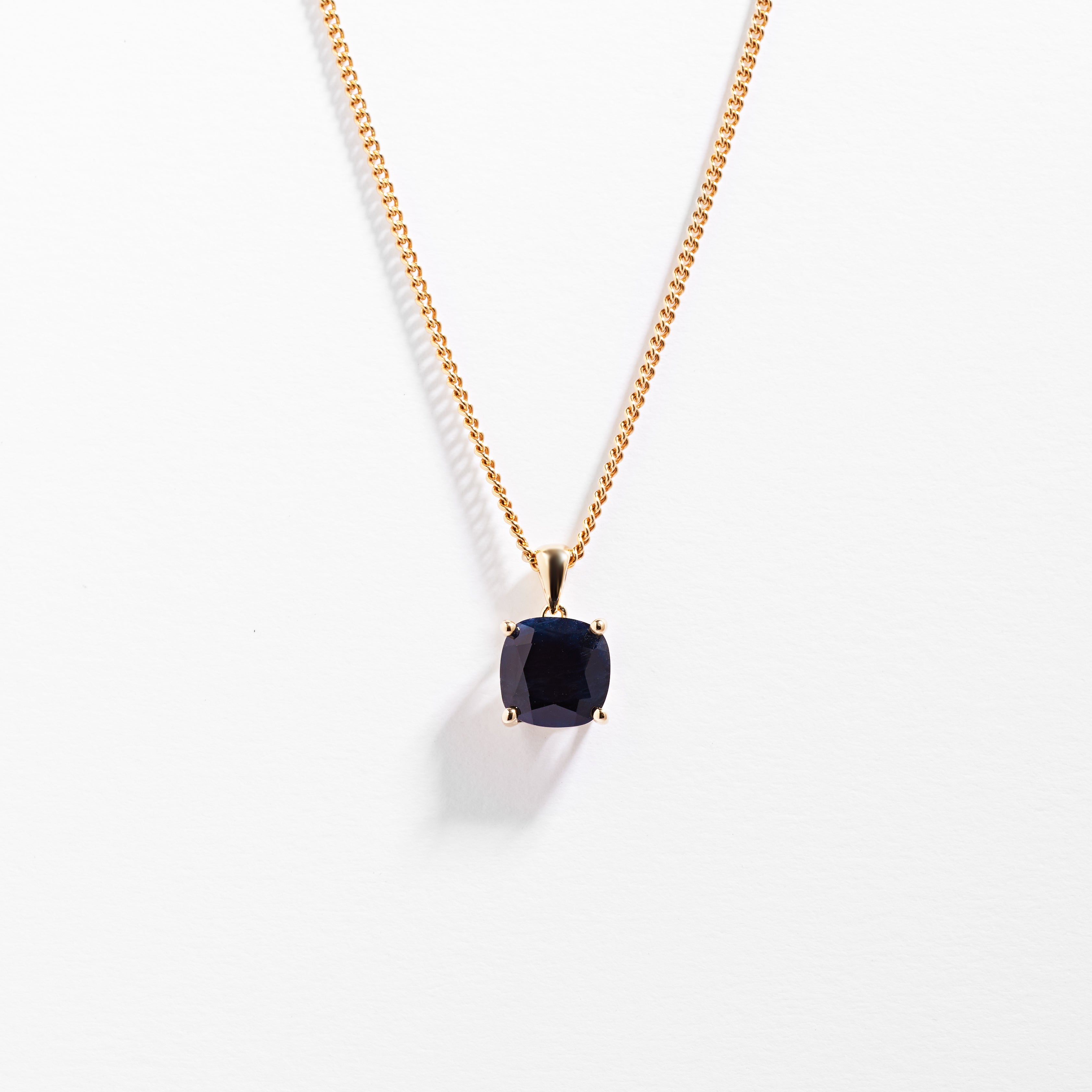 9K Yellow Gold Sapphire September Birthstone Pendant