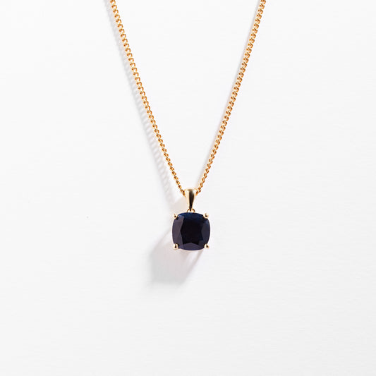 9K Yellow Gold Sapphire September Birthstone Pendant