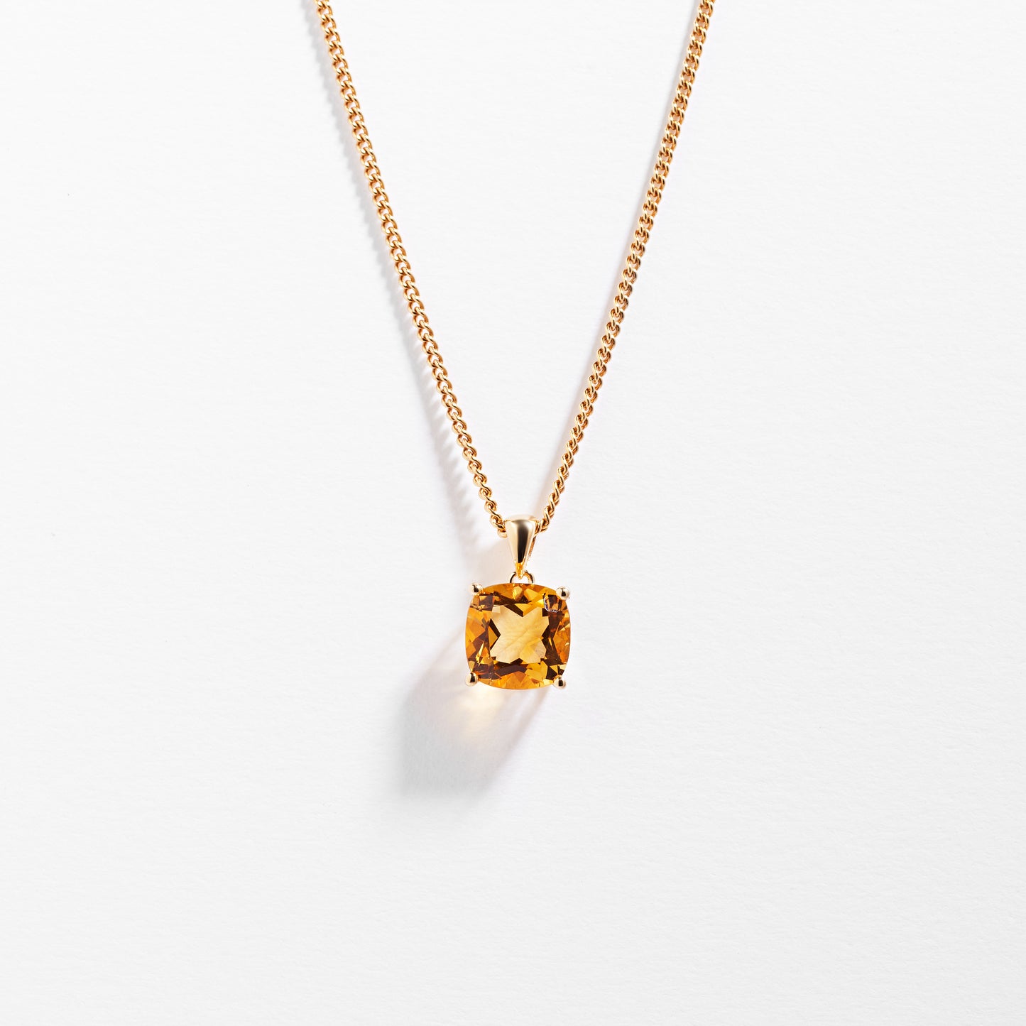 9K Yellow Gold Citrine November Birthstone Pendant