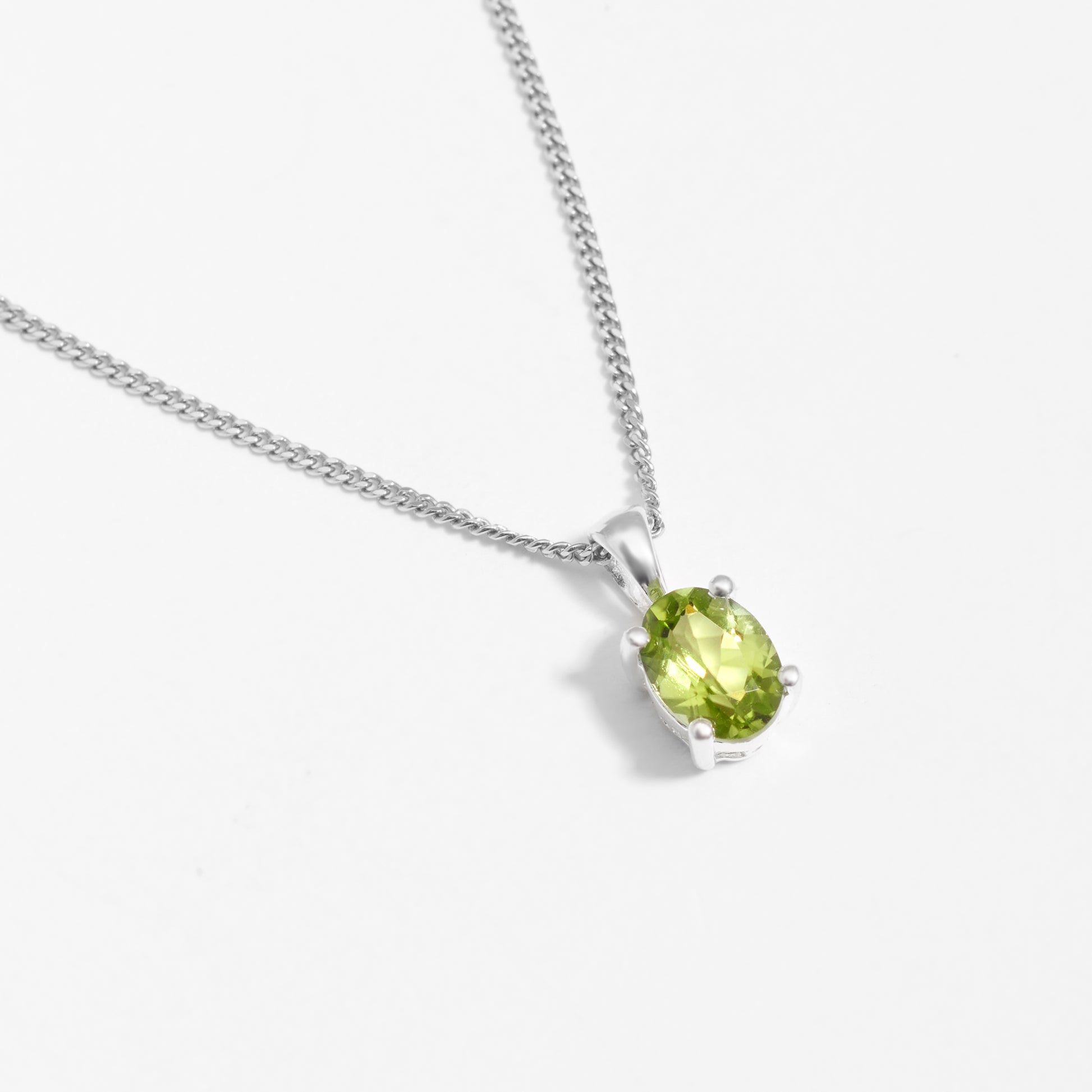 Sterling Silver Oval Peridot August Birthstone Pendant – Simon