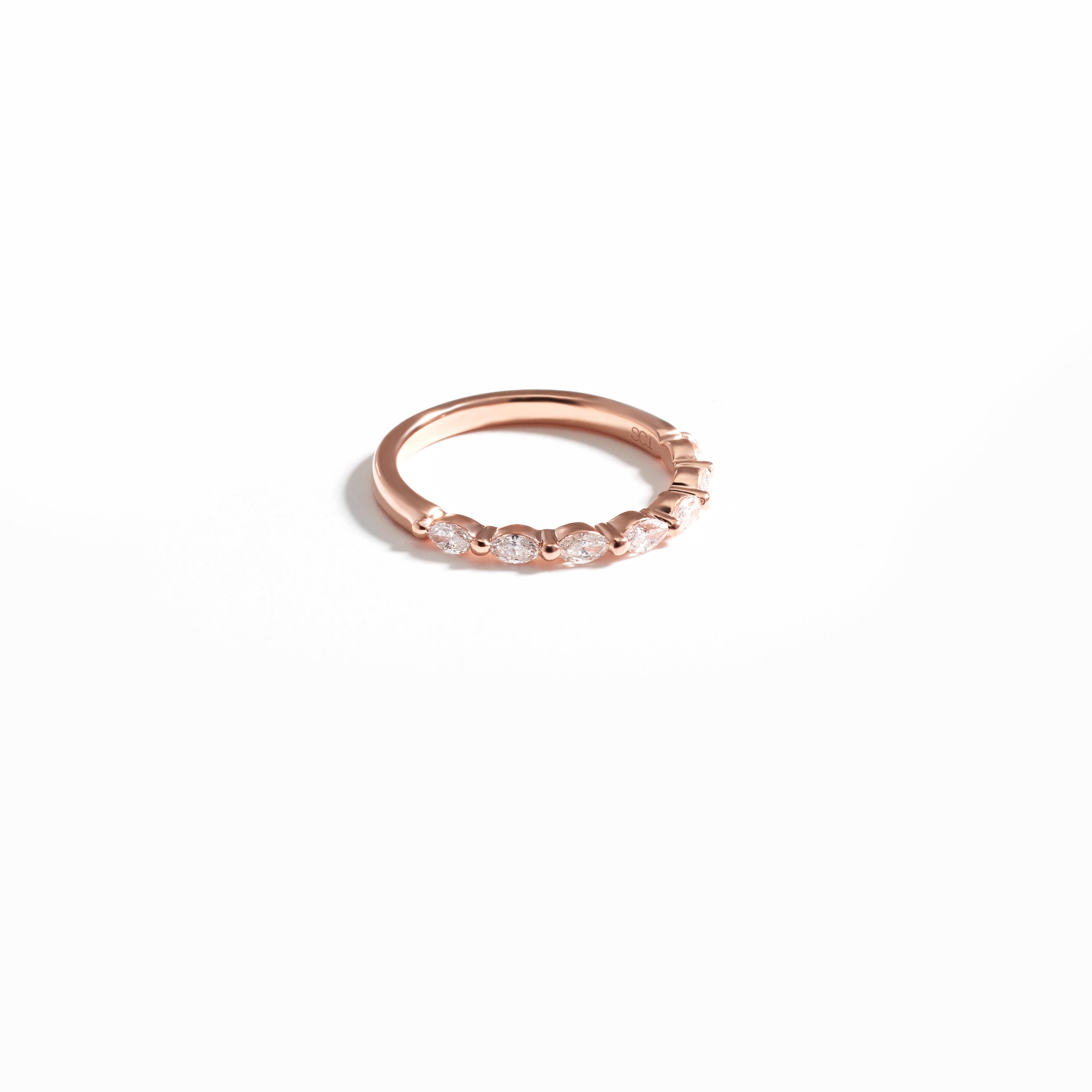 9K Rose Gold Marquise Floating Wedder or Eternity Ring 0.35tdw