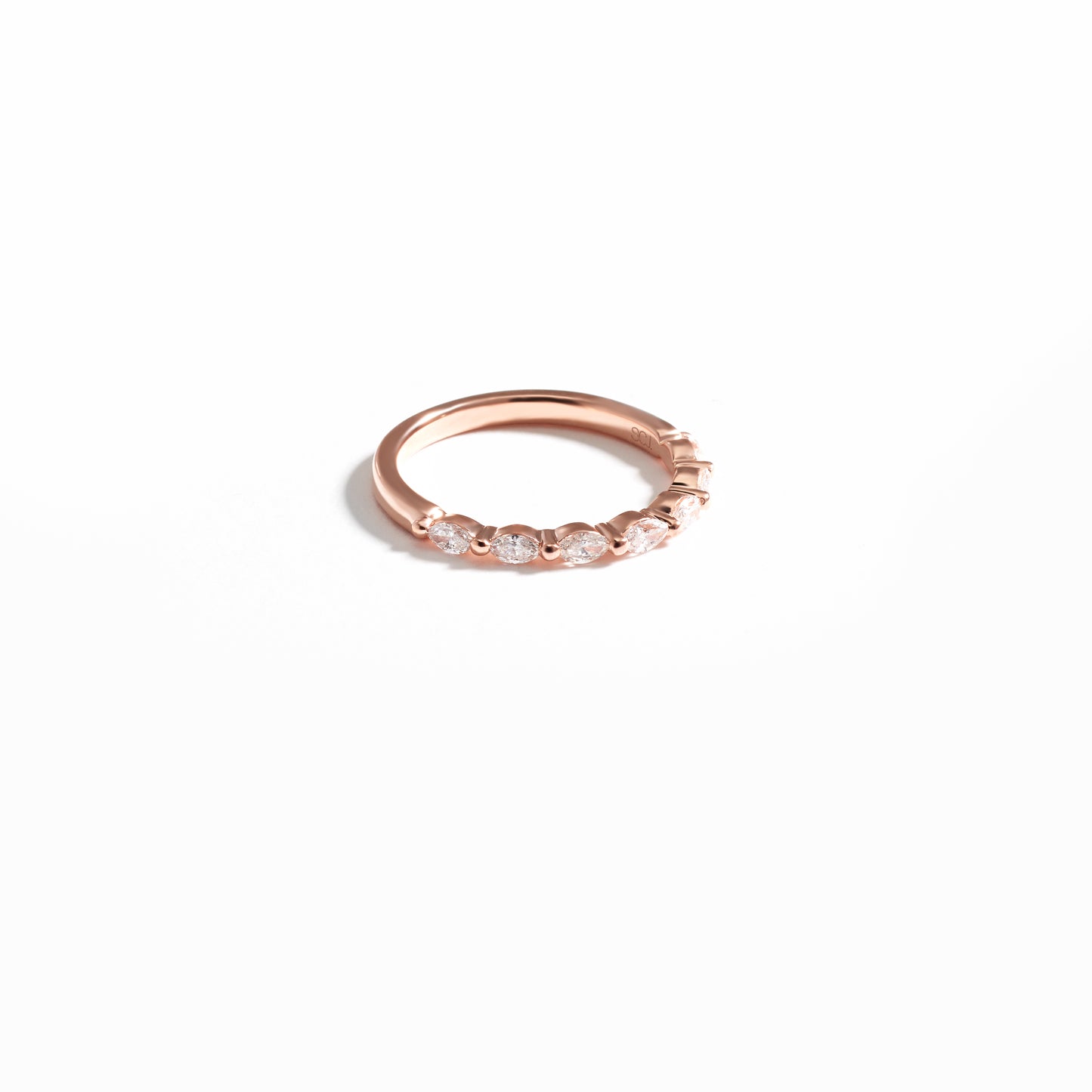 18K Rose Gold Marquise Floating Wedder or Eternity Ring 0.35tdw