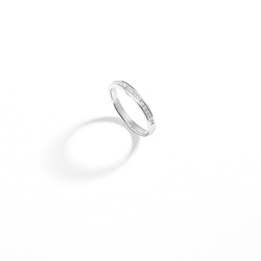 18K White Gold 0.35tdw Princess Cut Diamond Channel Set Wedding / Eternity Ring