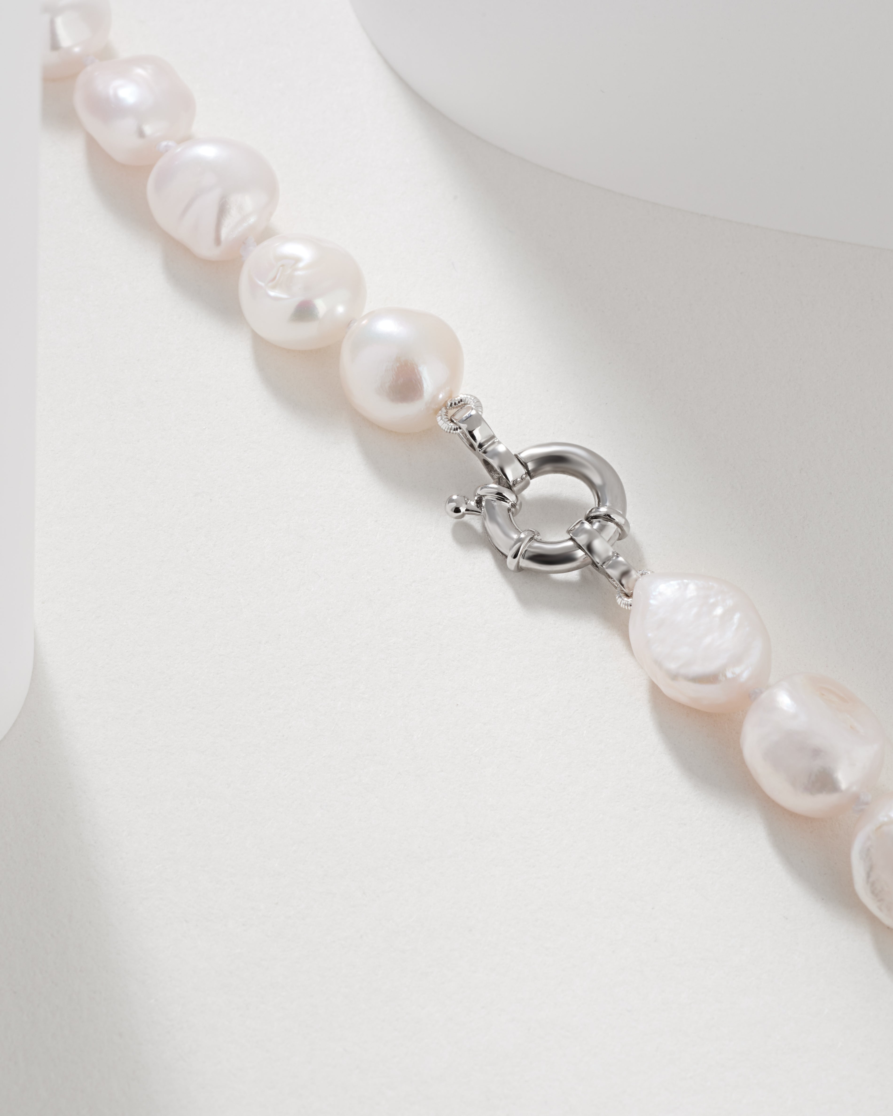 Silver Keshi Freshwater Pearl strand 10m with Bolt Ring Clasp