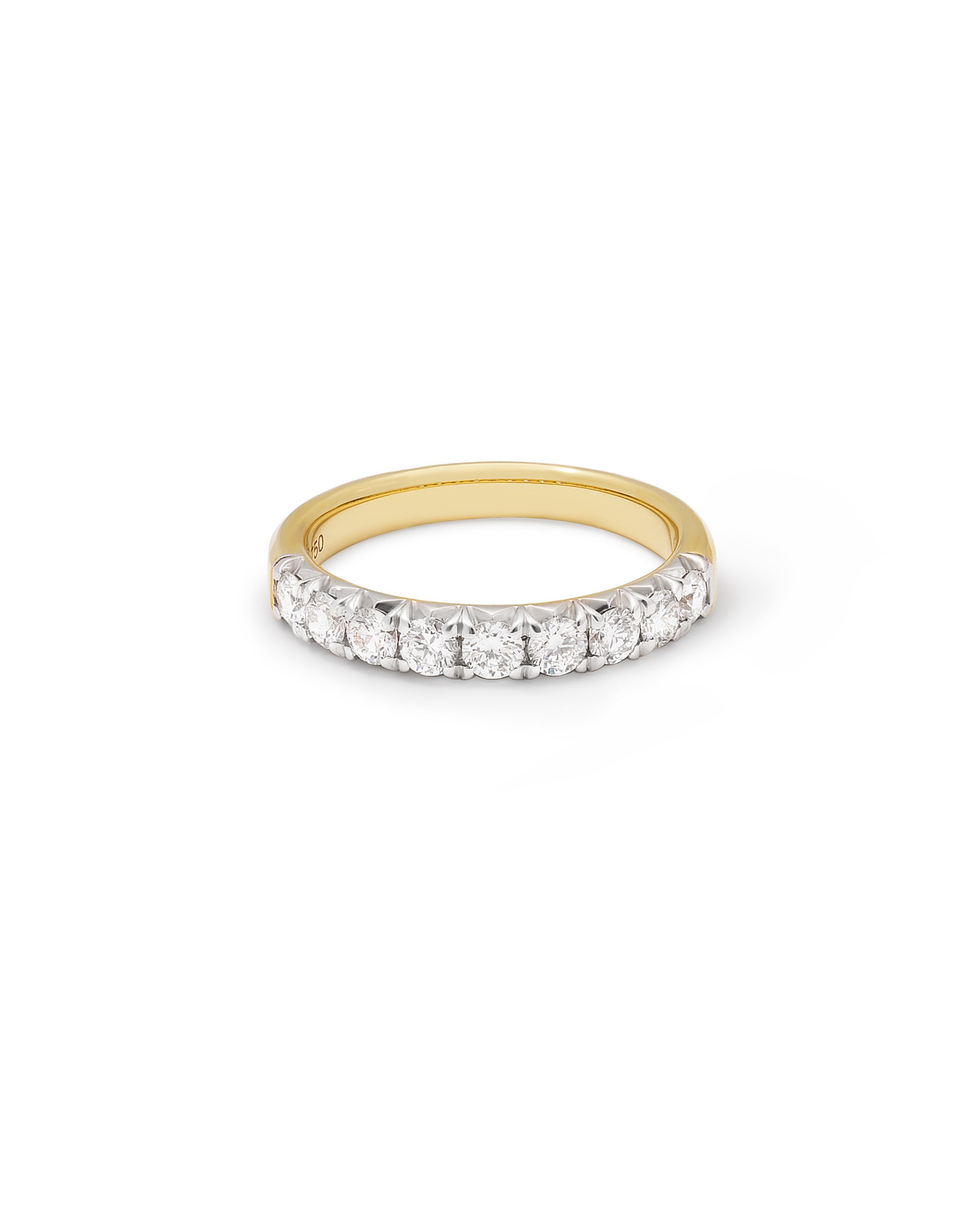 18K Yellow Gold Round Brilliant Lab Diamond Claw Set Band