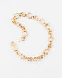 9K yellow gold solid alternating oval and round link bracelet, 19cm