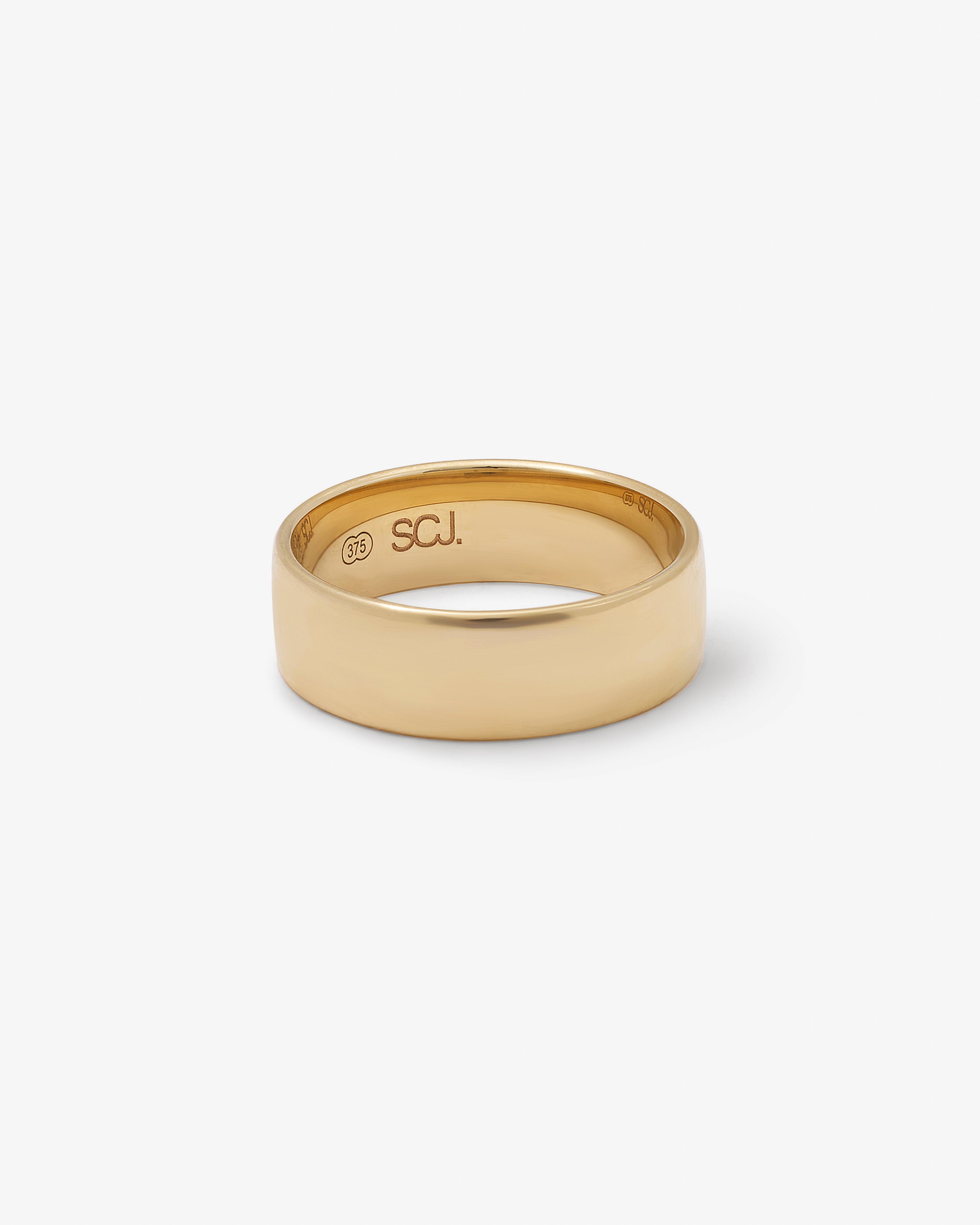 9K Yellow Gold 7mm Barrel Band Ring