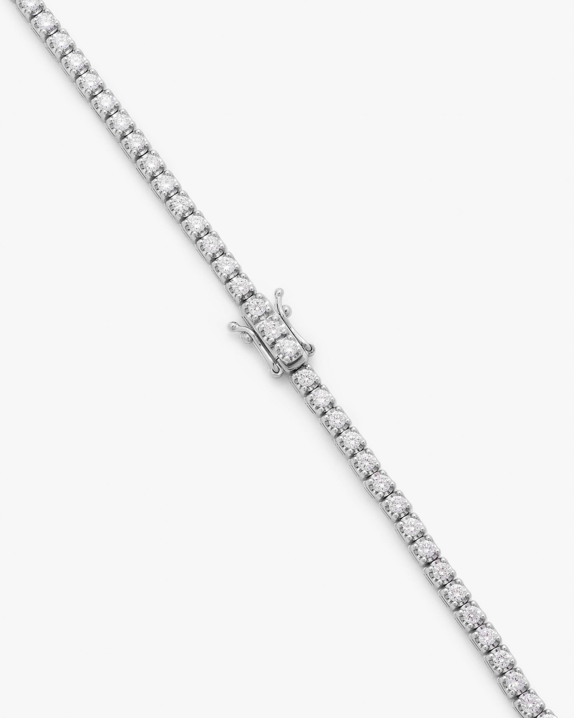 9K White Gold 5.0tdw Lab Diamond Tennis Necklace 42cm